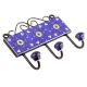 Navy Blue Yellow Wheel Floral Tiles Hooks