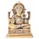 Brass Sitting Charbhuja Ganesha On a Raised Platform