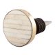 Cream Round  Metal And Bone Wine Stopper