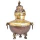 Brass And Copper Engraved Pot With Lid