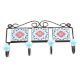 Turquoise And Red Floral Tiles Hooks