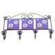 Navy Blue Yellow Flower Tiles Hooks