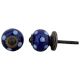Navy Blue Polka Small Ceramic Knob