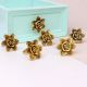 Golden Rose Flower Metal Cabinet Knob