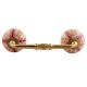 Red Leaf Flora Ceramic Bridge Handles