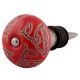 Red Calla Lily Brown Etched Ceramic Wine Stopper