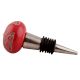 Red Calla Lily Brown Etched Ceramic Wine Stopper