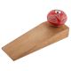 Red Calla Lily Brown Etched Ceramic Door Stopper