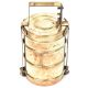 Brass Three Container Stacked Tiffin Box