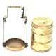 Brass Three Container Stacked Tiffin Box