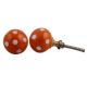 Orange Ceramic White Polka Dot Wardrobe Knob
