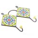 Yellow And Red Ceramic Flower Tiles Hooks