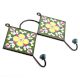 Forest Green And Yellow Ceramic Flower Tiles Hooks