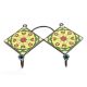 Forest Green And Red Ceramic Flower Tiles Hooks