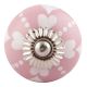 Pink Heart Ceramic Floral Drawer Knobs