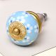 Turquoise Tiny Flowers Ceramic Knobs Online