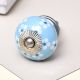 Turquoise Tiny Flowers Ceramic Knobs Online