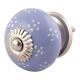 Slate Blue Dotted Ceramic Knobs 