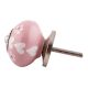 Pink Heart And Tiny Flower Ceramic Floral Cabinet Knobs