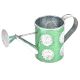 Green Silver Flowers Engraved Watering Metal  Can