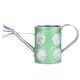 Green Silver Flowers Engraved Watering Metal  Can
