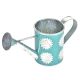 Blue Silver Flowers Engraved Watering Metal  Can