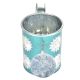 Blue Silver Flowers Engraved Watering Metal  Can