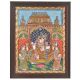 Framed Krishna With Satyabhama and Rukmani Tanjore Painting