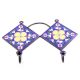 Navy Blue And Yellow Ceramic Floral Tiles Hooks