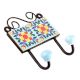 Turquoise And Red Floral Ceramic Tiles Hooks