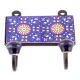 Navy Blue Floral Tiles Hooks