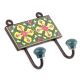 Forest Green And Red Tiny Flowers Ceramic Tiles Hooks