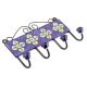 Navy Blue And Turquoise Tiny Flower Ceramic Tiles Hooks Online