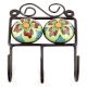 Pea Green Round Ceramic Floral Tiles Hooks Online