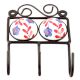 Red Leaf Ceramic Floral Tiles Hooks