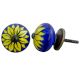 Navy Blue Floral Knob
