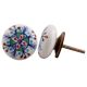 Blue Floral Flat Knob