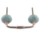 Sea Green Leaf Floral Ceramic Bridge Handles