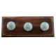 Sea Green Leaf Floral Ceramic Wooden Hooks 
