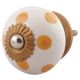 Mustard Dotted Ceramic Floral Drawer Knobs Online
