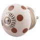 Brown Dotted Ceramic Floral Dresser Knobs
