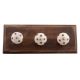 Brown Dotted Ceramic Floral Wooden Hooks