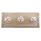 Brown Dotted Ceramic Floral Wooden Hooks