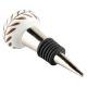 White Etched Ceramic Floral Wine Stopper