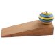 Turquoise And Yellow Striped Ceramic Floral Door Stoppers