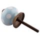 Turquoise Polka Dot Small Ceramic Dresser Knobs 