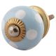 Turquoise Polka Dot Small Ceramic Dresser Knobs 