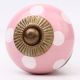 Pink Polka Dotted Small Ceramic Cabinet Knobs