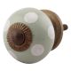 Sage Green Dotted Small Ceramic Cabinet Knobs Online