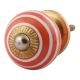 Orange Striped Small Ceramic Dresseer Knobs